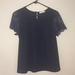 Blouse with Lace Sleeves